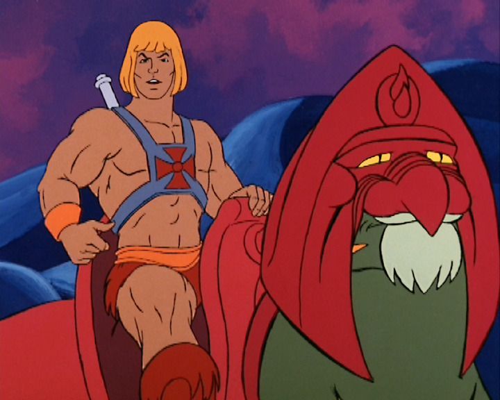 Prinz Adam kann sich mithilfe seines Schwertes in den mächtigen Krieger He-M... - Bildquelle: Masters of the Universe and associated trademarks and trade dress are owned by, and used under license from, Mattel; © 1983 Mattel. Under License to Classic Media. He-Man and the Masters of the Universe. All Rights Reserved.