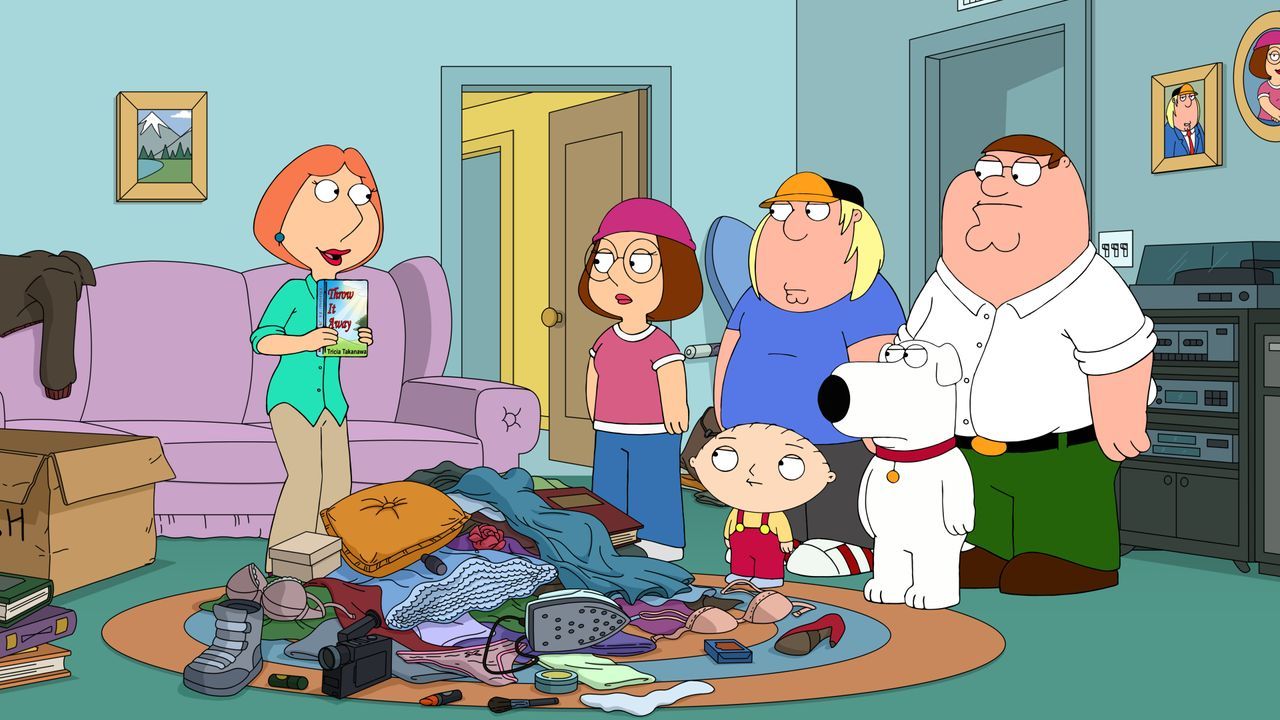 (v.l.n.r.) Lois Griffin, Meg Griffin, Stewie Griffin, Chris Griffin, Brian Griffin, Peter Griffin - Bildquelle: 2018-2019 Fox and its related entities.  All rights reserved.