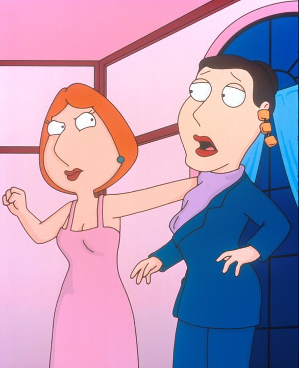 Lois (l.) ist von Peters überfeministischem Verhalten gar nicht begeistert. Erst als sie sich mit der Frauenverbandsleiterin (r.) einen heftigen Rin... - Bildquelle: TM +   2000 Twentieth Century Fox Film Corporation. All Rights Reserved.
