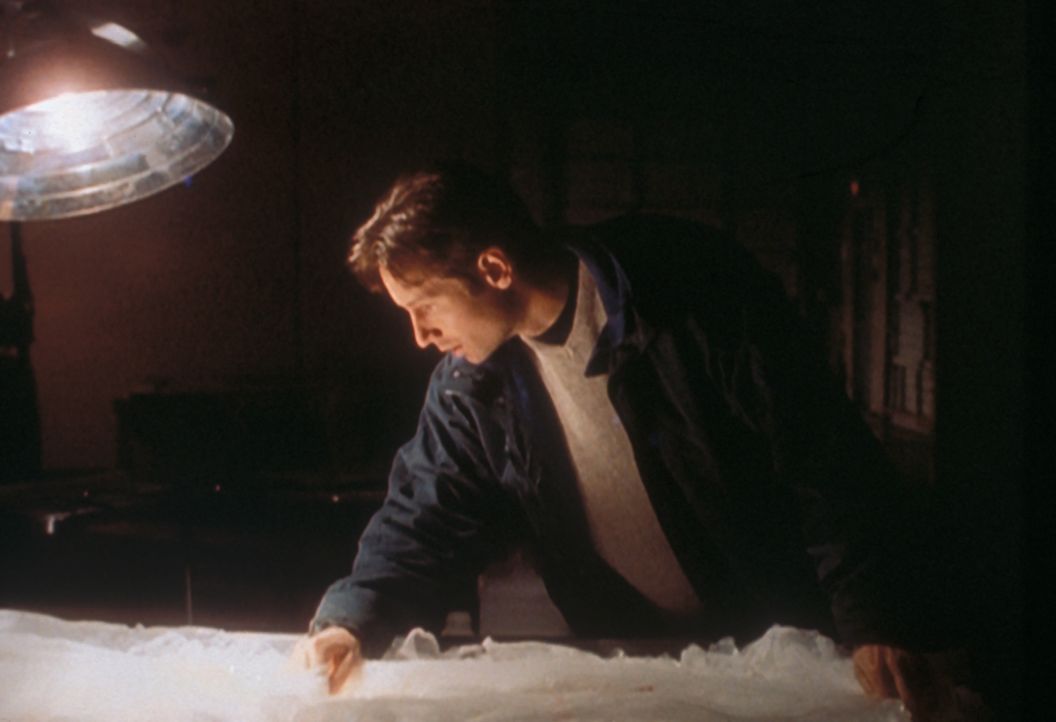 Mulder (David Duchovny) muss feststellen, dass der Außerirdische, den er aus dem ewigen Eis eines kanadischen Gletschers geborgen hat, verschwunden... - Bildquelle: TM +   Twentieth Century Fox Film Corporation. All Rights Reserved.