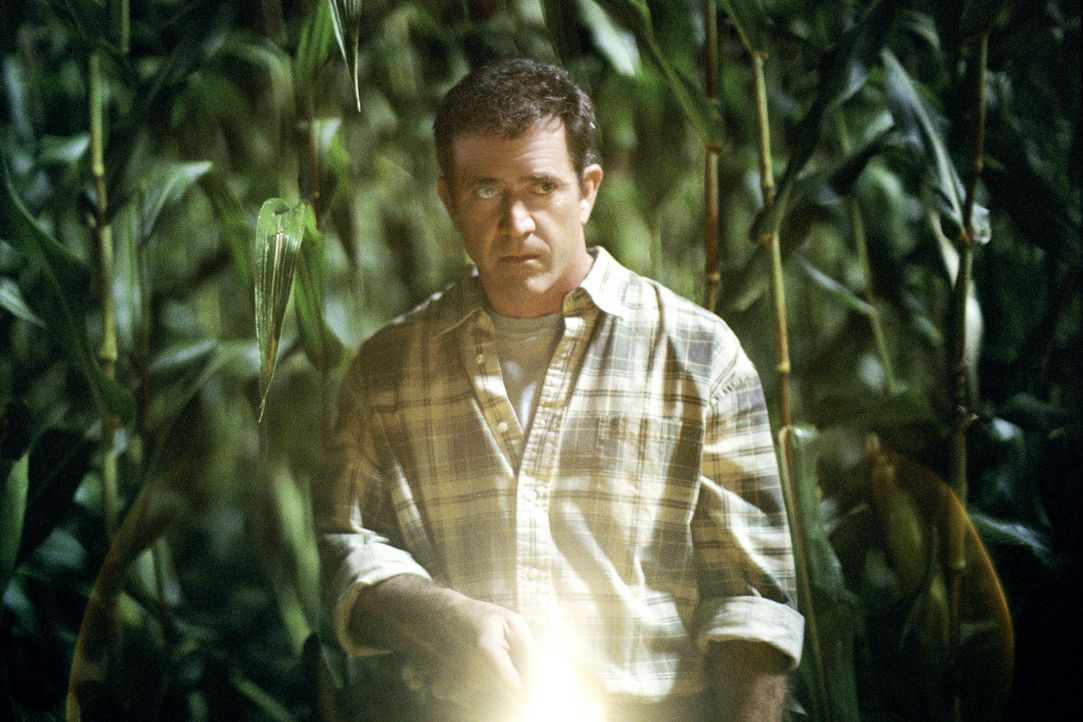 Farmer Graham Hess (Mel Gibson) entdeckt eines Tages einen 200 Meter großen Kornkreis in einem seiner Felder. Sind die rätselhaften Symbolen Botscha... - Bildquelle: © Touchstone Pictures