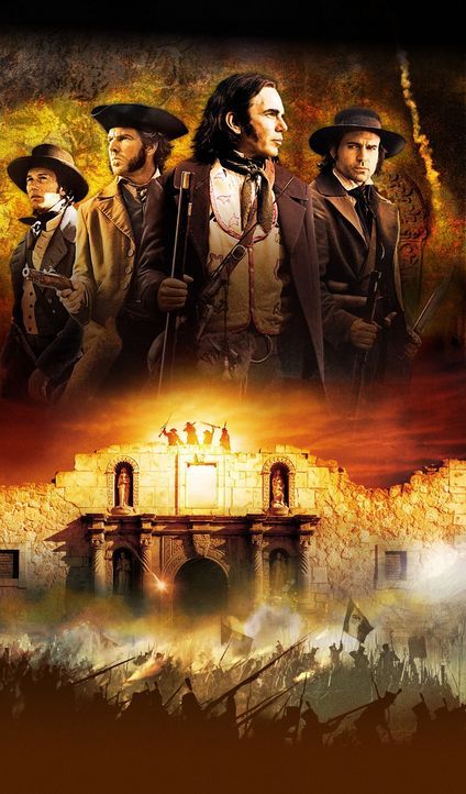 The Alamo - eine kleine Mission mitten in Texas: James Bowie (Jason Patric, r.), William Travis (Patrick Wilson , l.), Sam Houston (Dennis Quaid, 2.... - Bildquelle: Disney - ABC International Television
