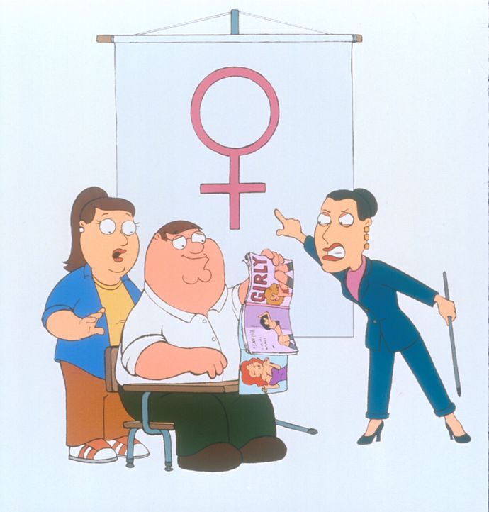 Da Peter (M.) sich in seiner Spielzeugfirma Frauen gegenüber ungehörig benimmt, wird er verklagt, einen Kursus bei einem Frauenverband zu belegen ..... - Bildquelle: TM +   2000 Twentieth Century Fox Film Corporation. All Rights Reserved.