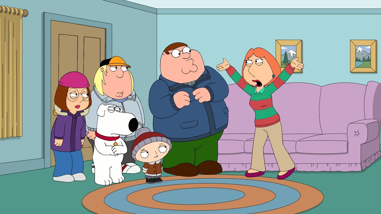 (v.l.n.r.) Meg Griffin; Brian Griffin; Chris Griffin; Stewie Griffin; Peter Griffin; Lois Griffin - Bildquelle: © 2021-2022 Fox Broadcasting Company, LLC. All rights reserved.