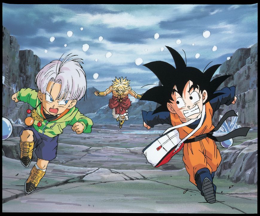 (v.l.n.r.) Trunks; Broly; Goten - Bildquelle: Bird Studio/Shueisha, Toei Animation Film   1994 Bird Studio/Shueisha, Toei, Toei Animation