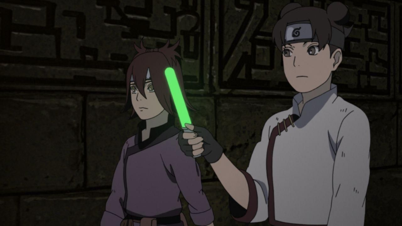 Tenten und Ajisai müssen sich verbünden, um sich aus dem Steinhaufen zu befr... - Bildquelle: © 2002 MASASHI KISHIMOTO / 2007 SHIPPUDEN All Rights Reserved.