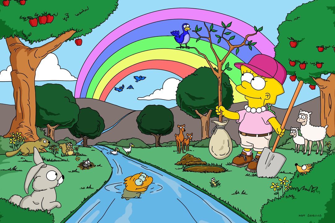 Springfield will einen Sequoiawald roden. Um dies zu verhindern, schließt sich Lisa den Umweltschützern an und begibt sich in Lebensgefahr. - Bildquelle: © und TM Twentieth Century Fox Film Corporation - Alle Rechte vorbehalten