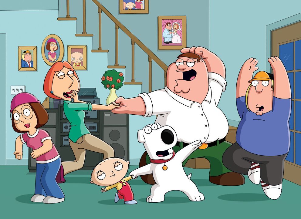 (17. Staffel) - (v,l.n.r.) Meg Griffin; Lois Griffin; Stewie Griffin; Brian Griffin; Peter Griffin; Chris Griffin - Bildquelle: 2018-2019 Fox and its related entities.  All rights reserved.