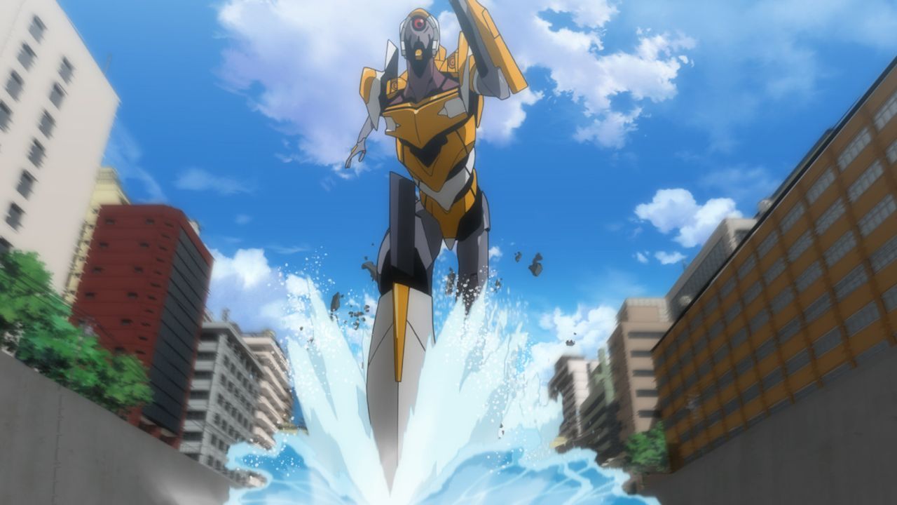 Als ein Engel droht, auf eine große Basis von NERV zu stürzen, ist Teamwork gefragt. Doch lässt sich Asuka auf so etwas ein? - Bildquelle: khara, GAINAX. All rights reserved
