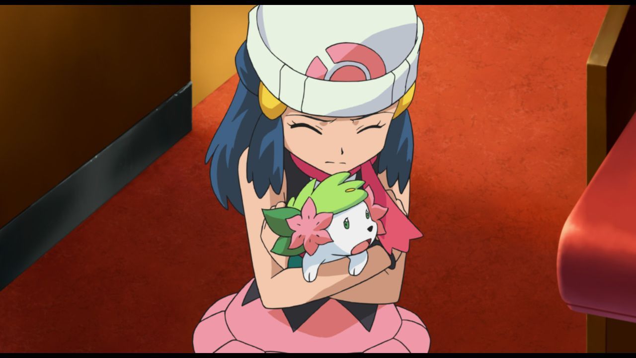 Lucia versucht verzweifelt das verängstigte Shaymin  zu beschützen ... - Bildquelle: 2014 Pokémon.   1997-2014 Nintendo, Creatures, GAME FREAK, TV Tokyo, ShoPro, JR Kikaku. TM, ® Nintendo.