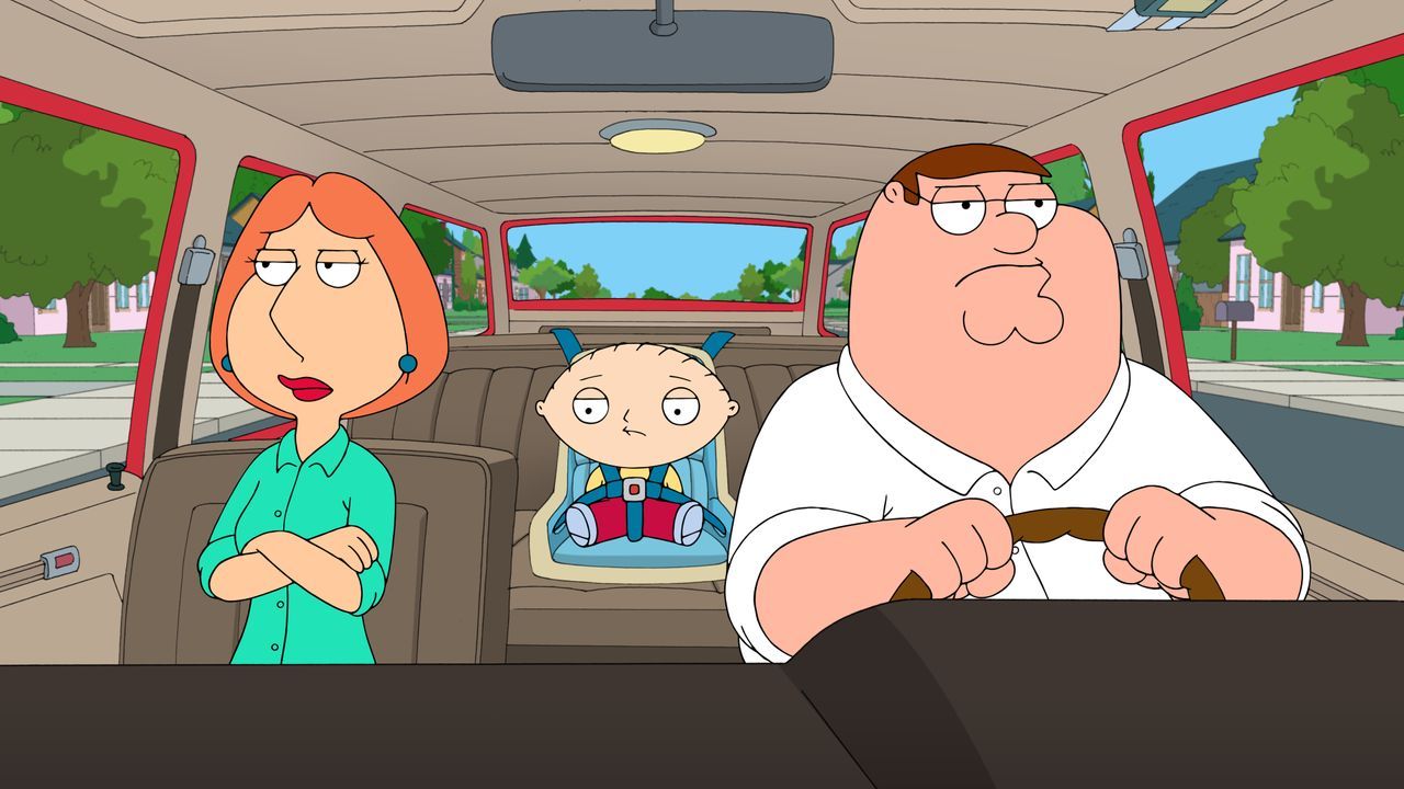 Bei Einkaufen geraten Lois (l.), Peter (r.) und Stewie (M.) in ein Casting für das neue "Erdnussbutter-Kind". Die Produzenten wollen für diese Rolle... - Bildquelle: 2015-2016 Fox and its related entities. All rights reserved.