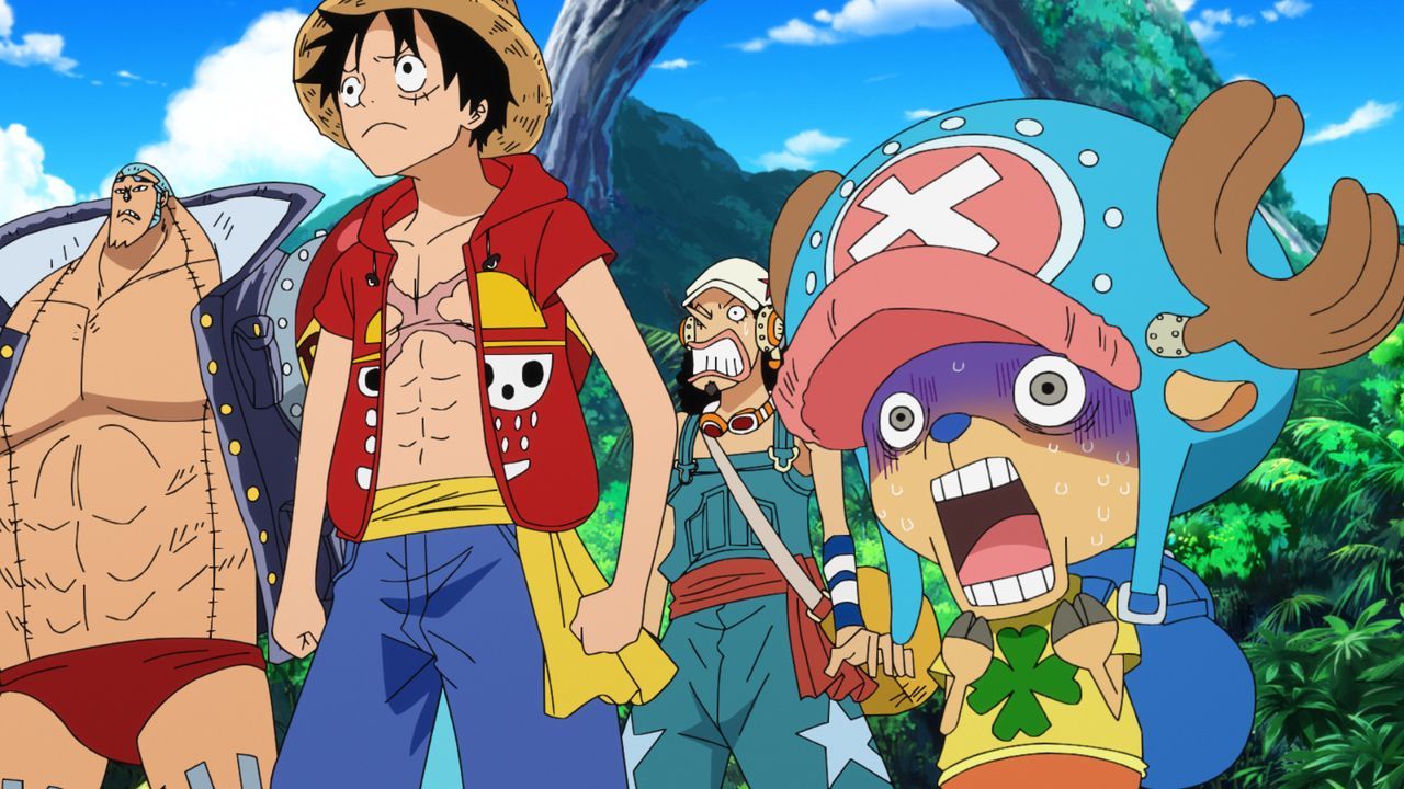 (v.l.n.r.) Franky, Ruffy, Lysop, Chopper - Bildquelle: 1999 Toei Animation Co., Ltd.
