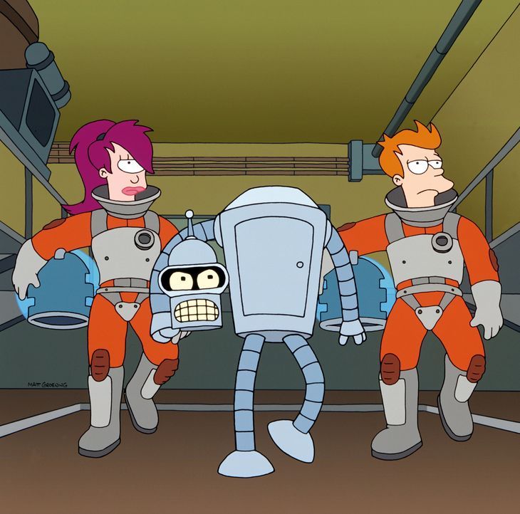 (v.l.n.r.) Leela; Bender; Fry - Bildquelle: 1999 Fox and its related entities. All rights reserved.