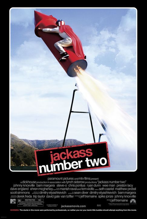 JACKASS NUMMER 2 - Plakatmotiv - Bildquelle: 2007 BY PARAMOUNT PICTURES AND MTV NETWORKS. A DIVISION OF VIACOM INTERNATIONAL INC. ALL RIGHTS RESERVED.