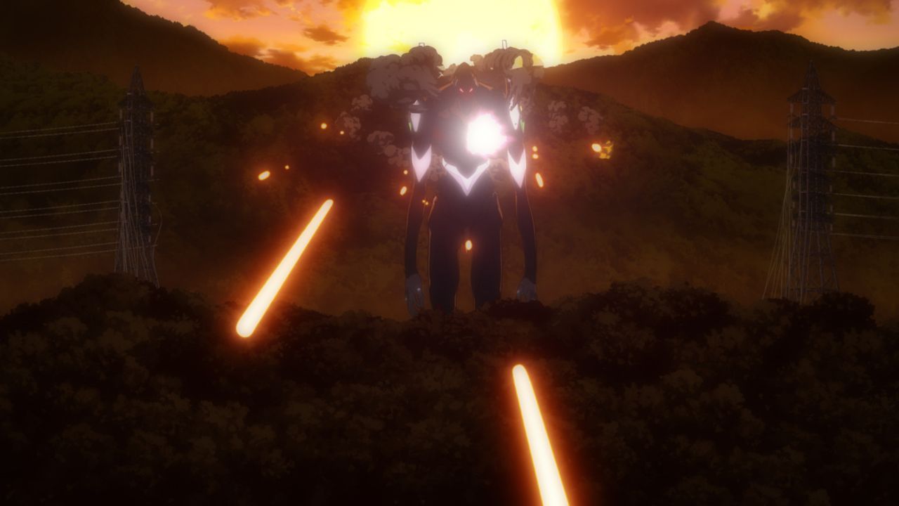 Während Rei im Inneren ihres Evangelion gefangen ist, wird Asuka beim Versuch sie zu befreien schwer verletzt. Kann Shinji sie retten? - Bildquelle: khara, GAINAX. All rights reserved