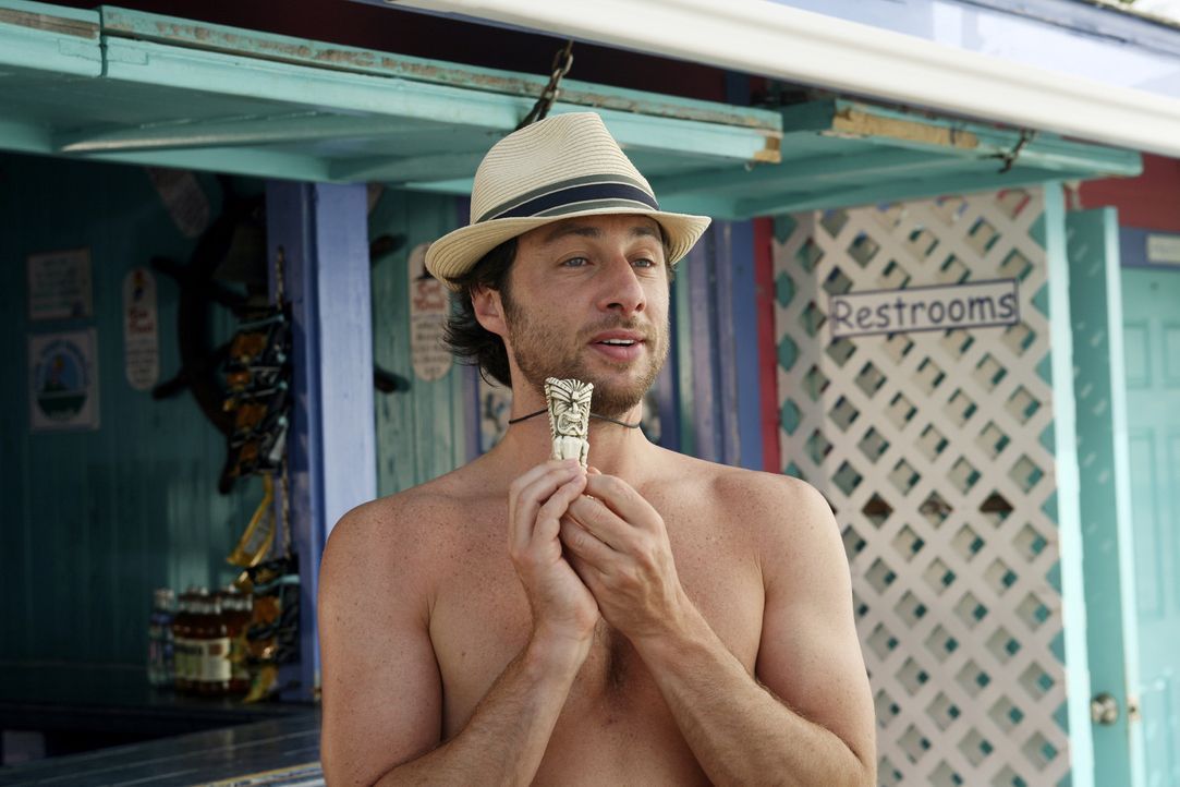 Der Hausmeister und seine Lady verschicken Einladungen für ihre Hochzeit auf den Bahamas, um Aufmerksamkeit zu erlangen. J.D. (Zach Braff) überredet... - Bildquelle: Touchstone Television