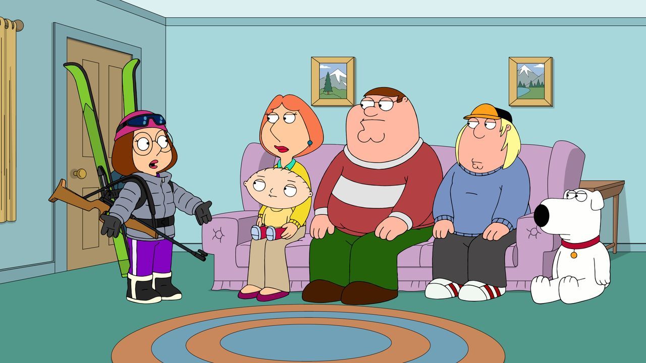 (v.l.n.r.) Meg Griffin; Lois Griffin; Stewie Griffin; Peter Griffin; Chris Griffin; Brian Griffin - Bildquelle: 2018-2019 Fox and its related entities. All rights reserved.