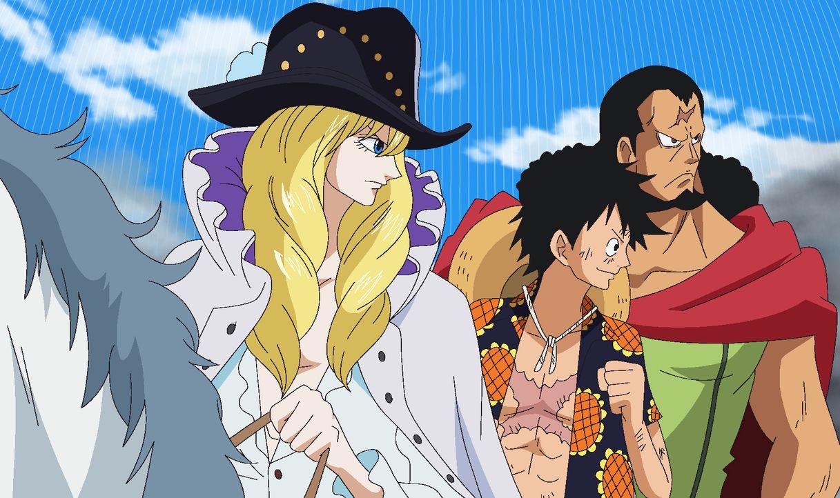 (v.l.n.r.) Cavendish; Ruffy; Kyros - Bildquelle: Eiichiro Oda/Shueisha, Toei Animation