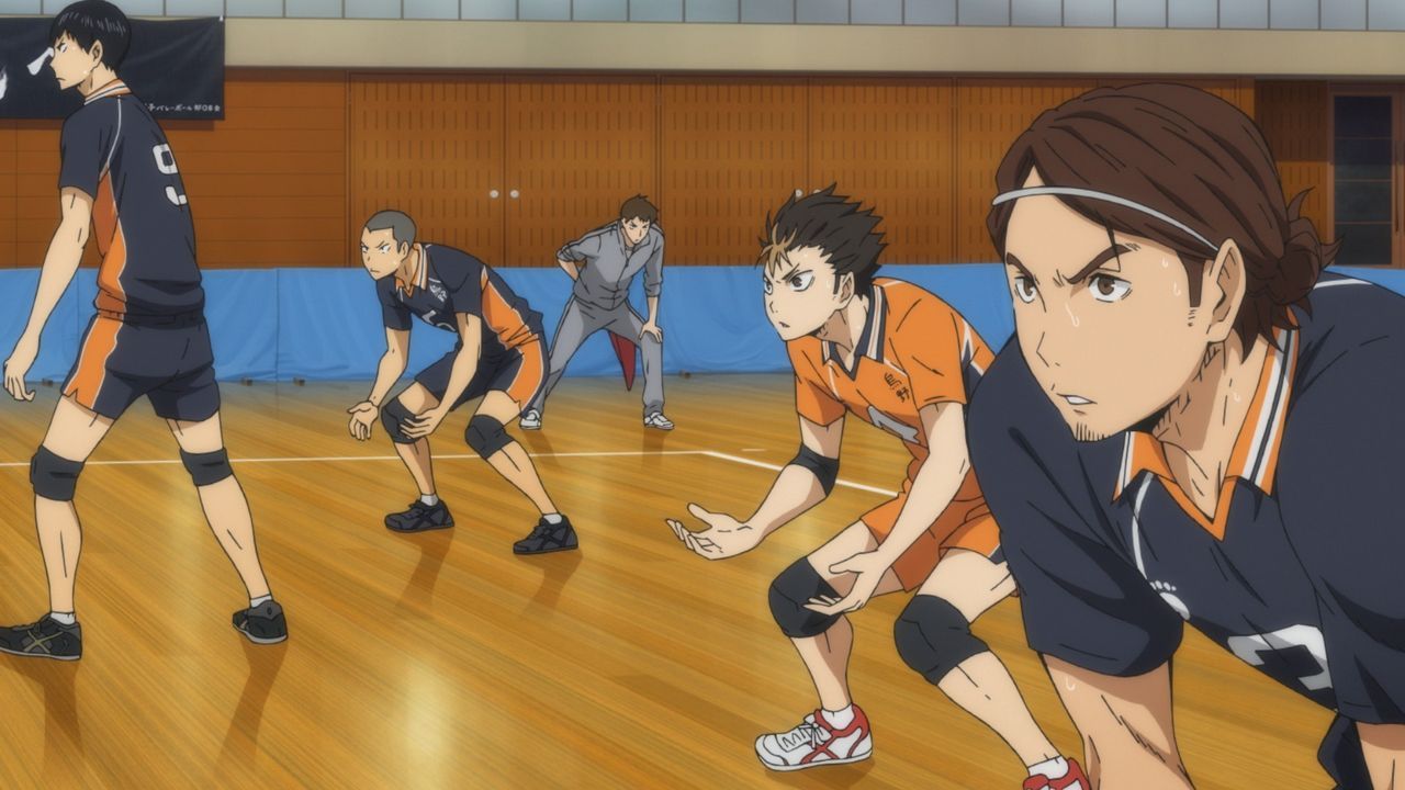 (v.l.n.r.) Tobio Kageyama; Ryunosuke Tanaka; Yu Nishinoya; Asahi Azumane - Bildquelle: H.Furudate / Shueisha,"Haikyu!!" Project, MBS Instinct