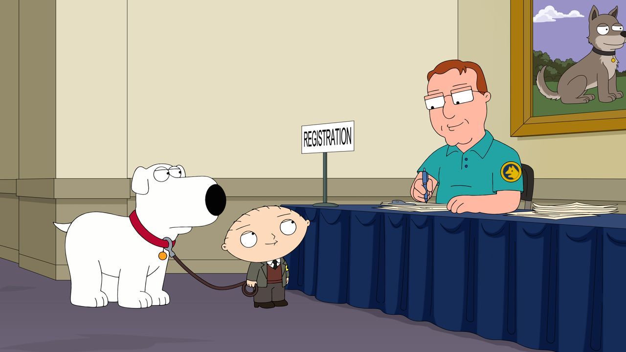 Brian Griffin (l.); Stewie Griffin (Mitte) - Bildquelle: 2018-2019 Fox and its related entities. All rights reserved.