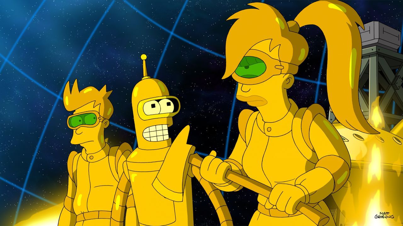 Müssen bei einem Minenunfall eingreifen: Leela (r.), Bender (M.) und Fry (l.) ... - Bildquelle: Twentieth Century Fox Film Corporation. All rights reserved.