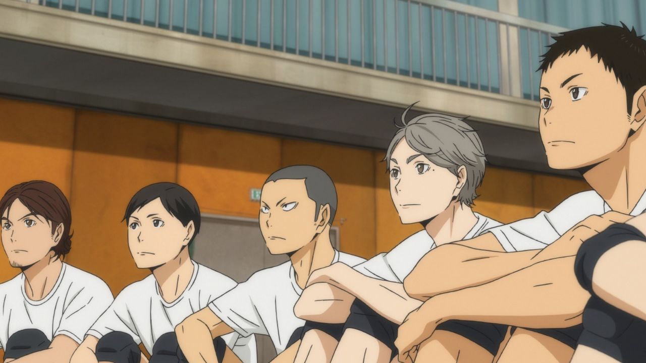 (v.l.n.r.) Asahi Azumane; Chikara Ennoshita; Ryunosuke Tanaka; Koshi Sugawara; Daichi Sawamura - Bildquelle: H. Furudate / Shueisha, "HAIKYU!! 2nd Season" Project, MBS  All Rights Reserved.