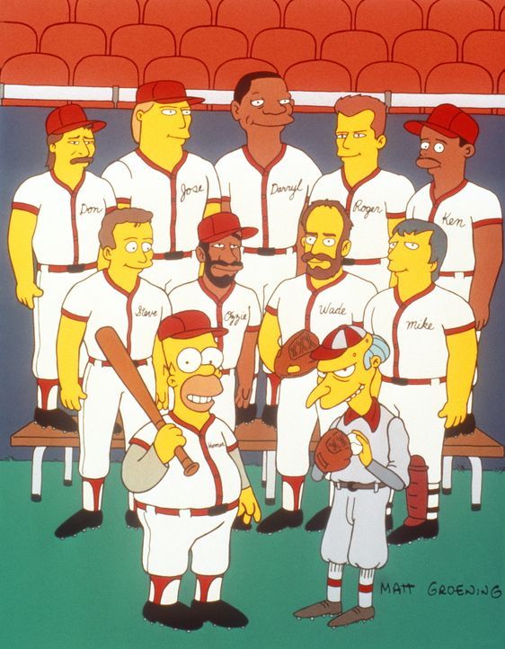 Die betriebseigene Baseballmannschaft von Mr. Burns (vorne r.) tritt im Städtewettkampf an. In der Regel ist diese Mannschaft nicht besonders erfolg... - Bildquelle: und TM Twentieth Century Fox Film Corporation - Alle Rechte vorbehalten