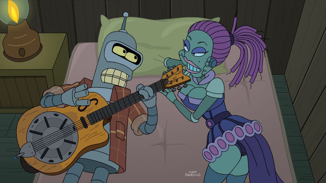 Schon immer wollte Bender (l.) ein Folk-Star werden. Jetzt scheint der Traum in Erfüllung zu gehen. Mit einem 3D-Drucker hat er sich eine Kopie der... - Bildquelle: Twentieth Century Fox Film Corporation. All rights reserved.