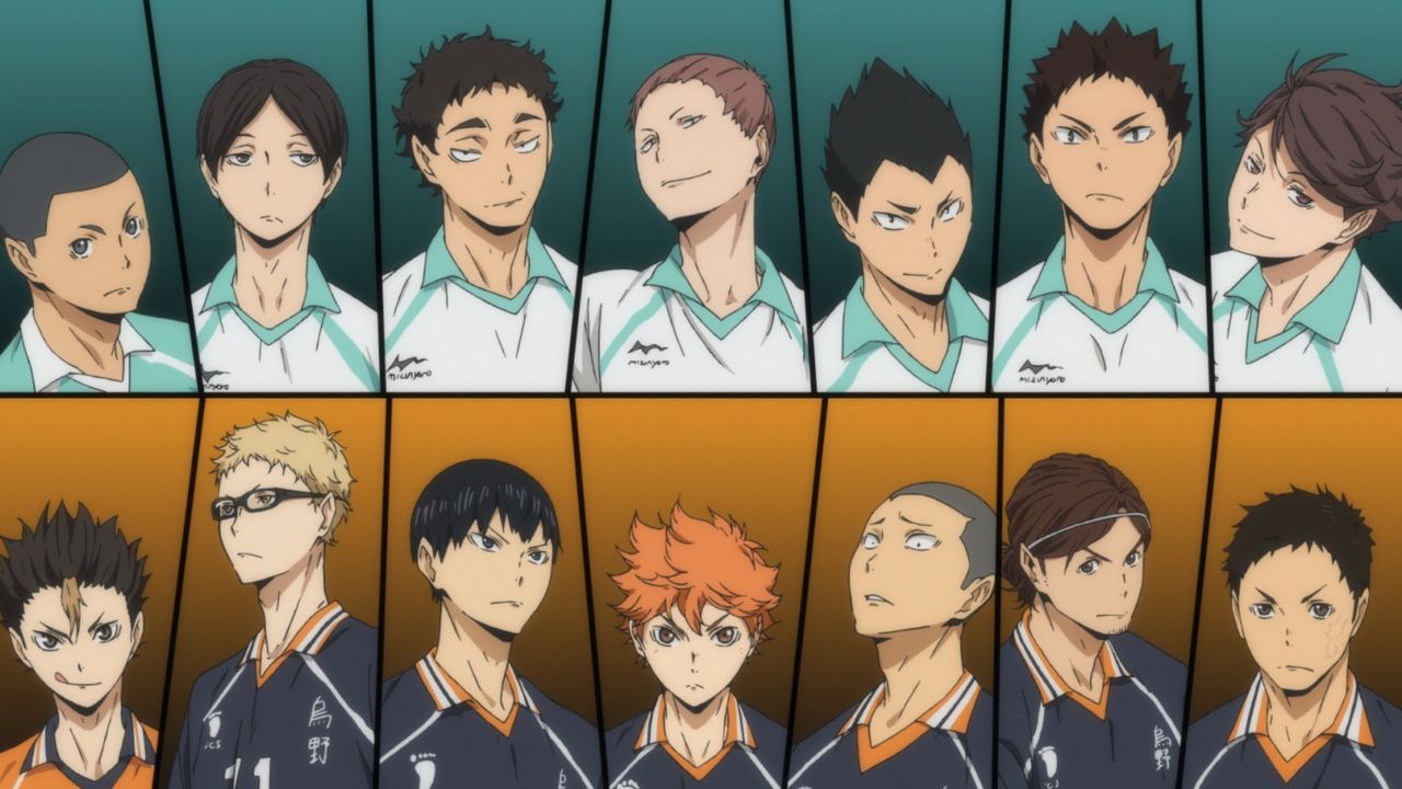 (v.l.n.r., oben) Shinji Watari; Akira Kunimi; Issei Matsukawa; Takahiro Hanamaki; Yutaro Kindaichi; Hajime Iwaizumi; Toru Oikawa; (v.l.n.r., unten)... - Bildquelle: H. Furudate / Shueisha, >HAIKYU!! 2nd Season< Project, MBS  All Rights Reserved.