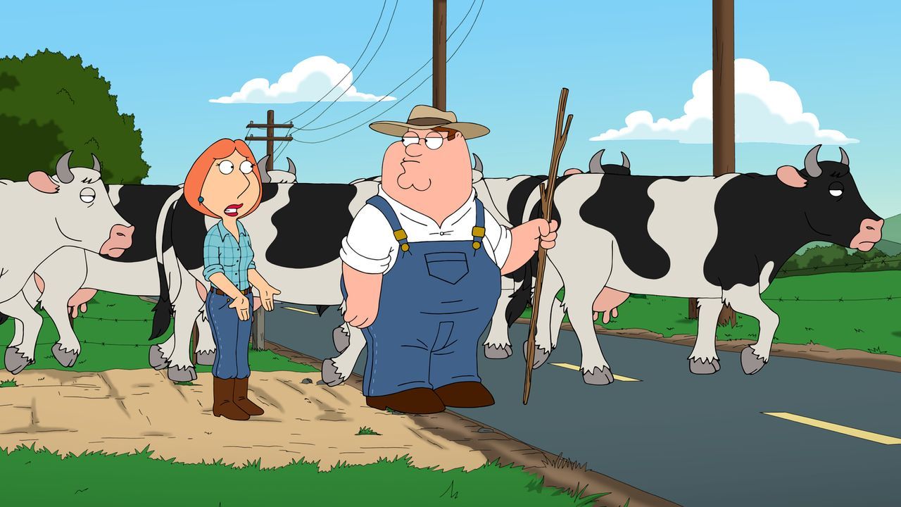 Peter (r.) und Lois (l.) ziehen mit den Kindern aufs Land, um Farmer zu werden - doch ist das wirklich eine gute Idee? - Bildquelle: 2013 Twentieth Century Fox Film Corporation. All rights reserved.