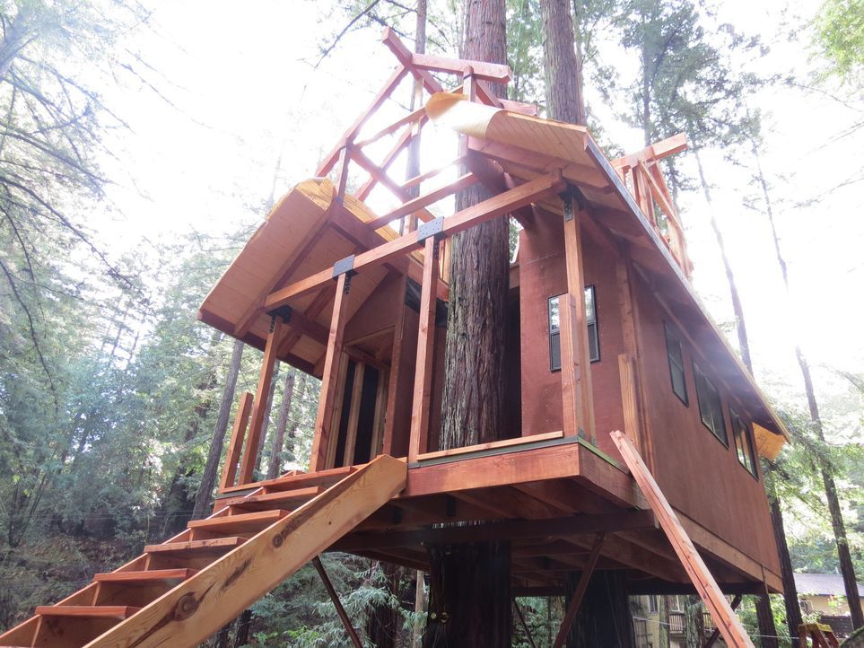 Ein neues Abenteuer erwartet die Treehouse Guys in den Bäumen von Guerneville, CA, wo eine vier-köpfige Familie von einem Erholungsort hoch oben in... - Bildquelle: 2016,DIY Network/Scripps Networks, LLC. All Rights Reserved.