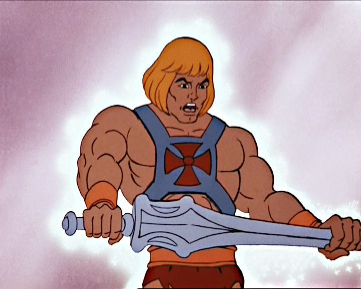 Prinz Adam kann sich mithilfe seines Schwertes in den mächtigen Krieger He-M... - Bildquelle: Masters of the Universe and associated trademarks and trade dress are owned by, and used under license from, Mattel; © 1983 Mattel. Under License to Classic Media. He-Man and the Masters of the Universe. All Rights Reserved.