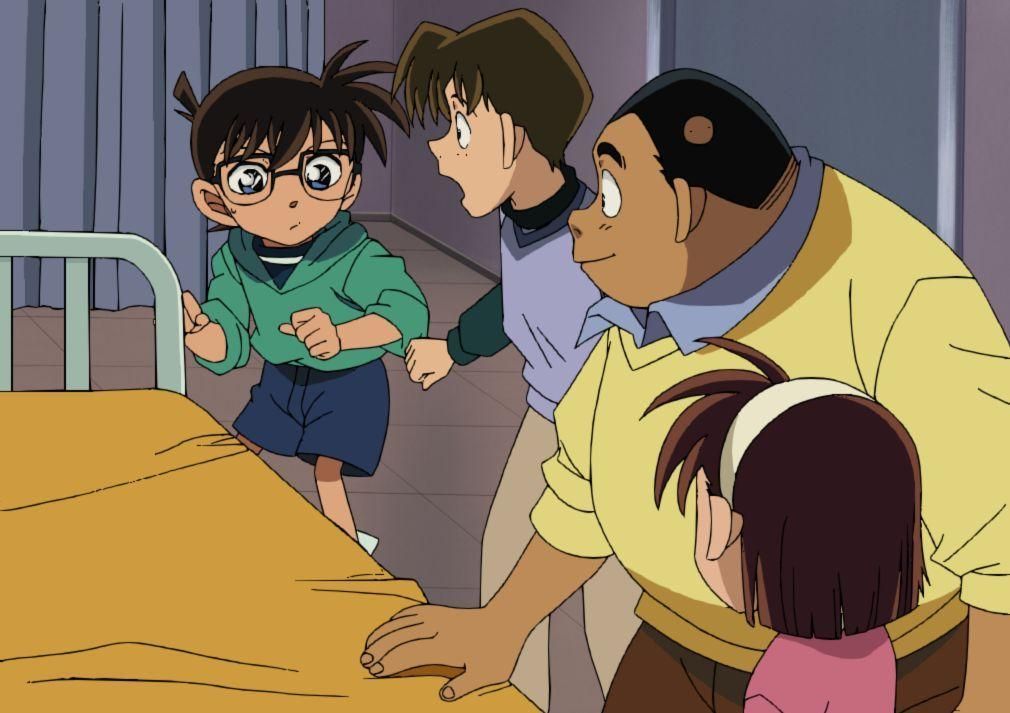 Jun, ein Schulfreund der Detective Boys, liegt im Krankenhaus. Da er unbedin... - Bildquelle: © Gosho Aoyama / Shogakukan, YTV, TMS 1996