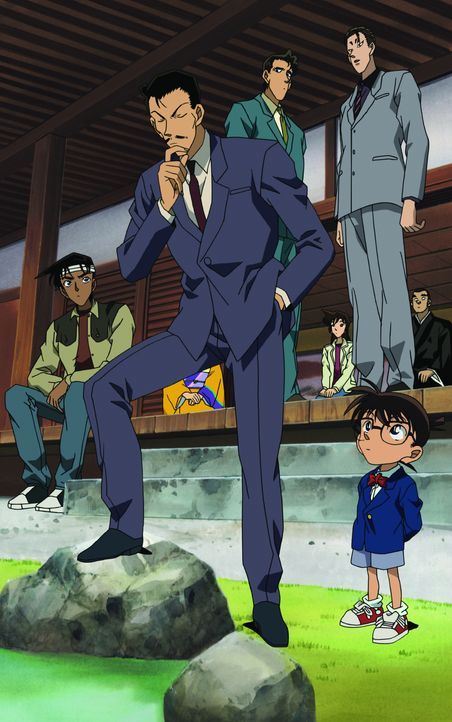Conan (unten r.), Ran (oben 3.v.r.) und Kogoro (M.) befinden sich gerade in der alten Hauptstadt Kyoto, um einen acht Jahre zurückliegenden Diebstah... - Bildquelle: 2003 GOSHO AOYAMA / SHOGAKUKAN - YTV - NTV - ShoPro - TOHO - TMS All Rights Reserved.