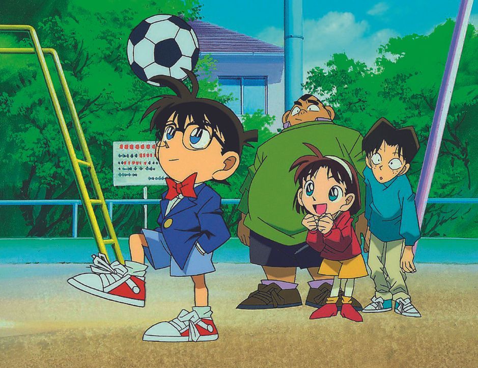 Gemeinsam sind sie die Detective Boys: (v.l.n.r.) Conan, Genta, Ayumi und Mitsuhiko ... - Bildquelle: Gosho Aoyama / Shogakukan, YTV, TMS 1996