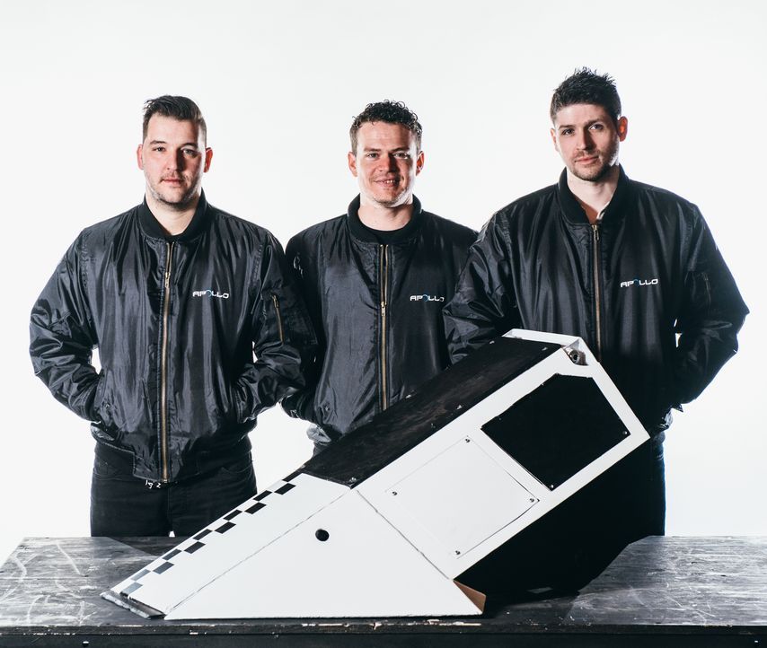 Wird sich der raketenähnliche Roboter von Team Apollo in der Kampfarena gegen die Maschinen der andferen Teams behaupten können? - Bildquelle: Andrew Rae 