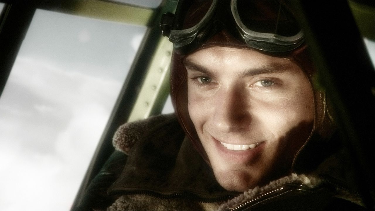 Flieger-As Joe „Sky Captain" Sullivan (Jude Law) macht sich auf, Doktor Totenkopfs Hauptquartier aufzuspüren und dem Mad Scientist Einhalt zu gebiet... - Bildquelle: TM & Copyright   Brooklyn Films II And Filmauro S.R.L.
