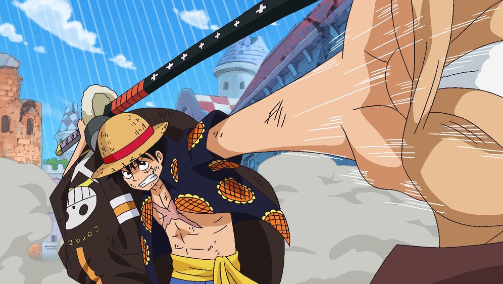 One Piece Folge 684 Grosses Zusammentreffen Ruffy Und Eine Gruppe Brutaler Krieger Prosieben Maxx