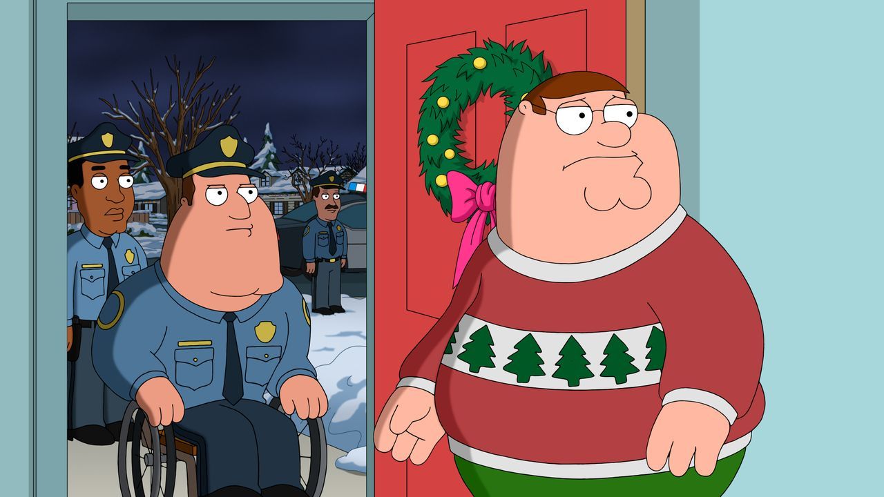 Joe Swanson (Mitte l,); Peter Griffin (r.) - Bildquelle: © 2021 20th Television. All rights reserved. 